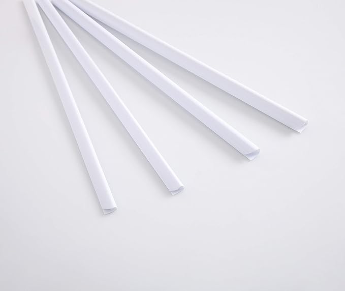 BNC Slide and Grip Binding Bars, 1/8 inches, White Color, Letter Size Pack of 100, 15 to 20 Sheet Capacity, Round Corner (1/8 Inches, White)
