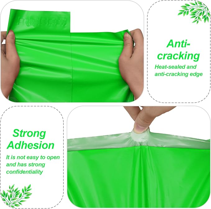 JinRuiKJ Thank You Poly Mailer 10x13 Inch 100 PCS, Shipping Bags for Clothing, Packaging Bags for Small Business, Strong Adhensive, Waterproof and Tear-Resistant Mailing Envelopes, Green