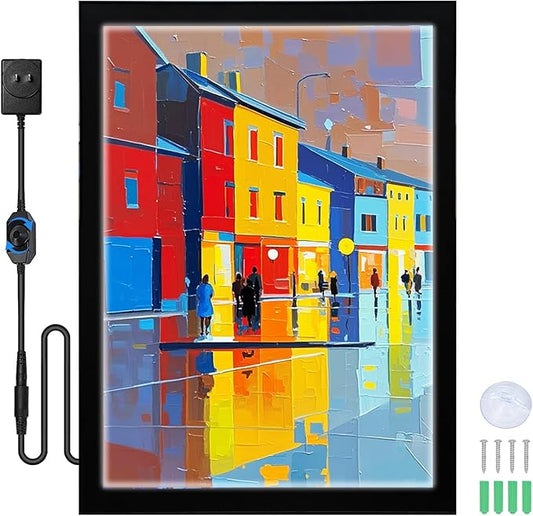 18" x 24" Led Movie Poster Frame LED Light Box Display Sign Holder in Black, Wall Mounting, Aluminum Profile, Magnetic Led Poster Frame for Movie Poster Advertising Display