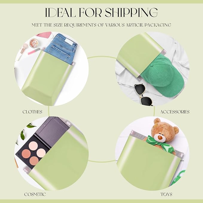 Metronic Poly Mailers 10X13 1200PC, Sturdy Shipping Bags for Small Business, Waterproof Mailers Poly Bags, Strong Adhesive Shipping Envelopes for Clothing, Efficient Mailing Envelopes in Avocado Green