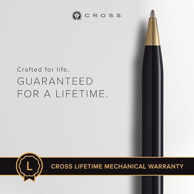 Cross Century II Refillable Ballpoint Pen Presented in a Luxury Gift Box - Medium Point, Black Ink, Black & Gold