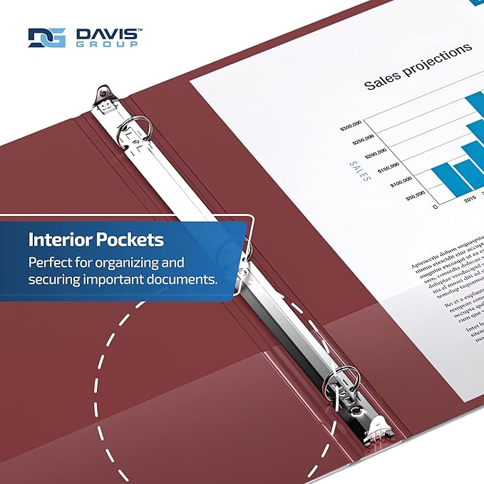 Premium Economy 6-Pack 3-Ring Binders for School or Office, Round-Ring Binders, 1 Inch, Burgundy