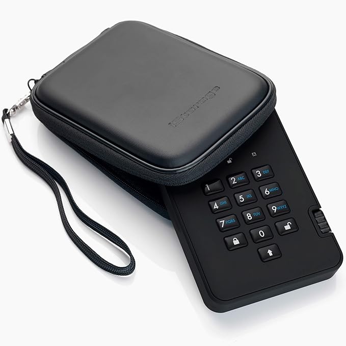 iStorage diskAshur2 HDD 5 TB | Secure Portable Hard Drive | Password Protected | Dust/Water-Resistant | Hardware Encryption