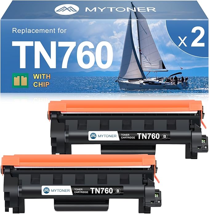 MYTONER Toner Cartridge Compatible Replacement for Brother TN760 TN730 TN-730/TN-760 Black High Yield for MFC-L2690DW MFC-L2710DW MFC-L2717DW HL-L2350DW HL-L2395DW MFC-L2750DW Printer, 2-Pack