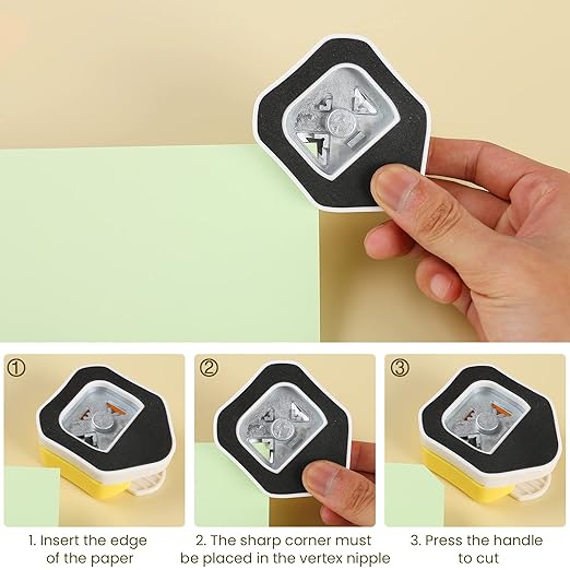 MyArTool 3 in 1 Chamfer Corner Punch, 3 Way Craft Paper Corner Cutter for Paper Crafts, Laminate, Cardstock, Business Card, DIY Projects, Photo, Card Making and Scrapbooking