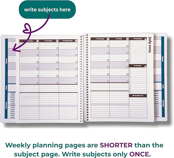 Order Out Of Chaos Academic Planner 2025-2026 Daily Weekly and Monthly Calendar, School Agenda Book, July 2025-June 2026 planner 8.5x8.25 Homework Organizer (Raspberry)