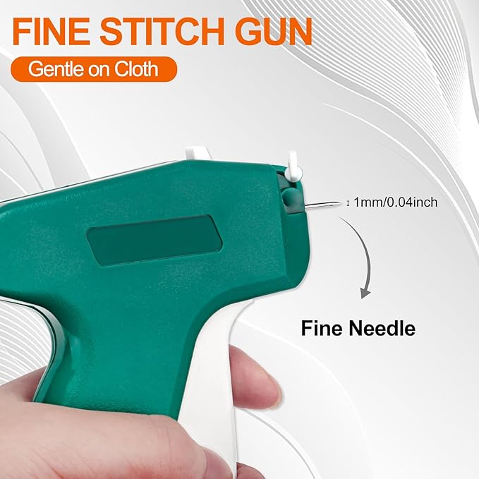 Stitch Gun for Clothes with Case, Mini Stitch Gun for Clothes, Quick Clothing Fixer, Quilting Hemming Gun Kit with 6 Needles, 1500 White & 1500 Black Fasteners (Standard)
