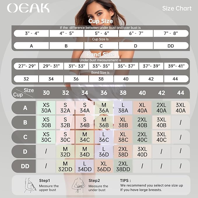 OEAK Womens Wireless Bras Comfortable Push Up Bra No Underwire Bra Full Support Lift Bralette Everyday Seamless Tshirt Bras