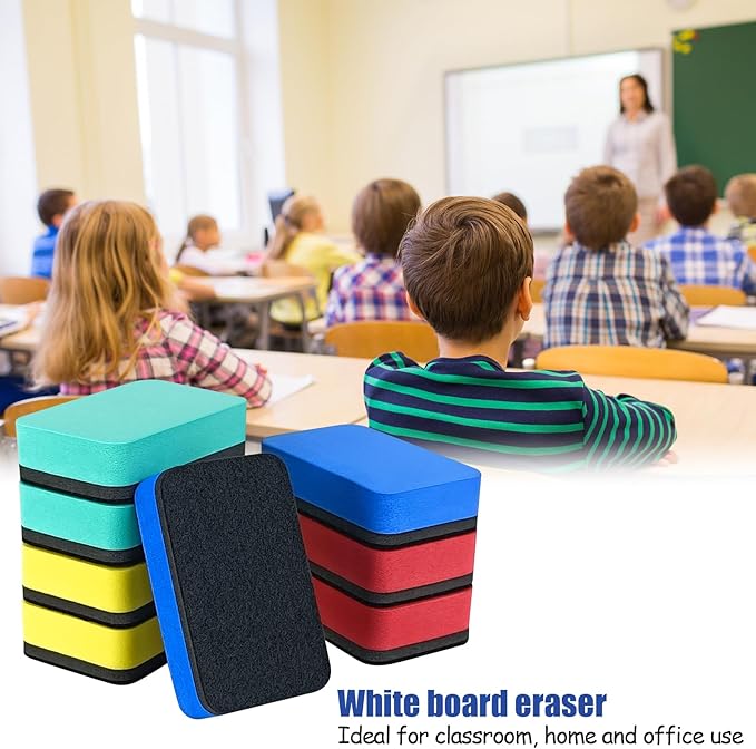Dry Erase Eraser,8 Pack Magnetic Whiteboard Erasers,Rectangle Dry Erase Board Erasers for Classroom, Home, and Office(8pcs-Rectangle)