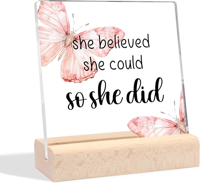 Inspirational Gifts for Women, Encouragement Motivational Gifts for Women She Believed She Could So She Did Desk Decorative Sign, Congratulations Gifts New Job Gifts Graduation Gifts for Her