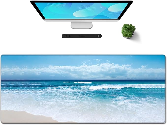 Galdas Gaming Mouse Pad XXL XL Large Long Extended Big Mousepad Non-Slip Rubber Keyboard Mouse Pad with Stitched Edges for Laptop Home Office (31.5x11.8x0.08 Inch) … (Wave 2025)