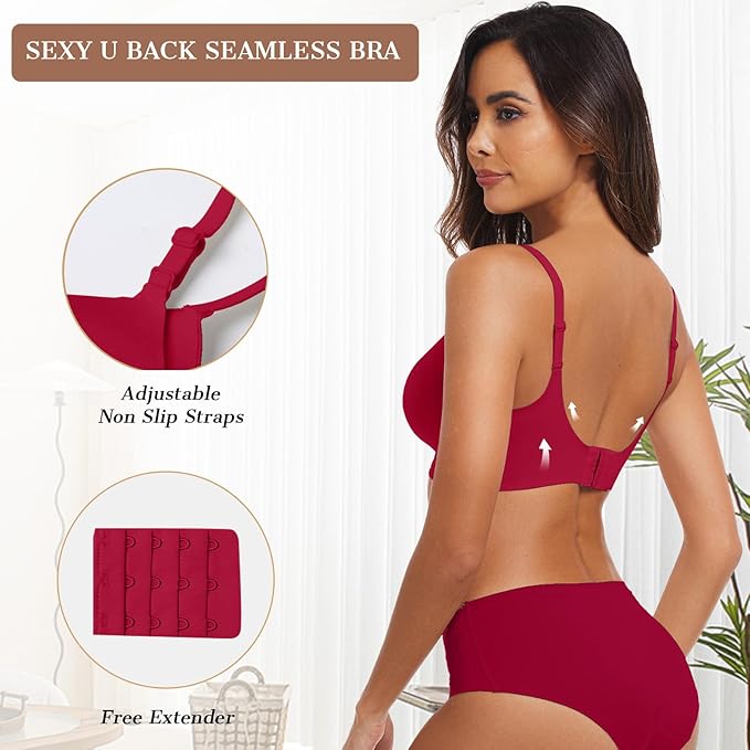 OEAK Womens Wireless Bras Comfortable Push Up Bra No Underwire Bra Full Support Lift Bralette Everyday Seamless Tshirt Bras