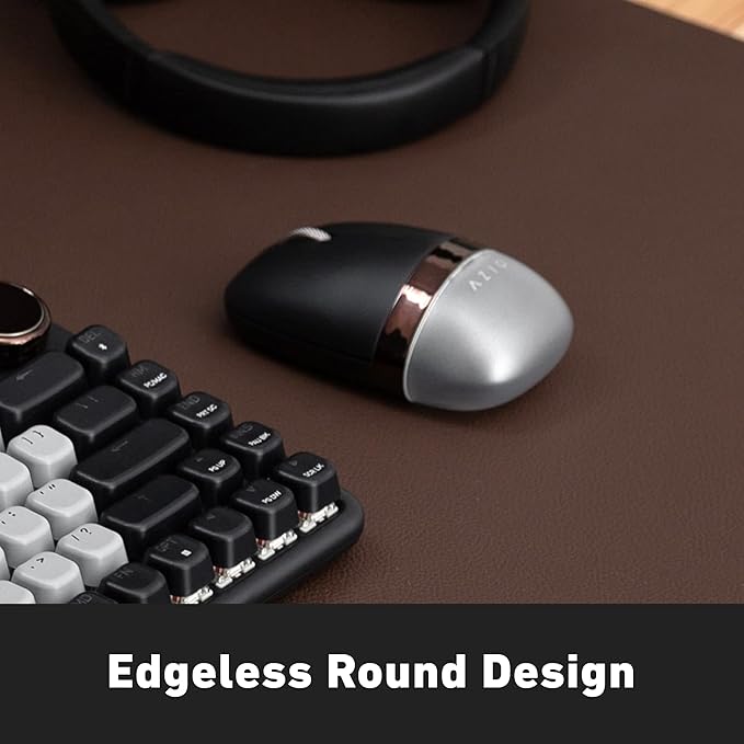 Azio IZO Wireless Optical Mouse - Bluetooth 3.0 & 5.0/2.4G RF-USB, Ambidextrous Design, PixArt PAW3212 Sensor, 1000/1600/2400 DPI, Rechargeable, PC & Mac