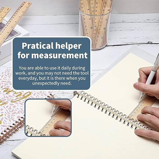 25 Pack Wooden Ruler 12 Inch Rulers Bulk Wood Measuring Ruler Office Ruler 2 Scale