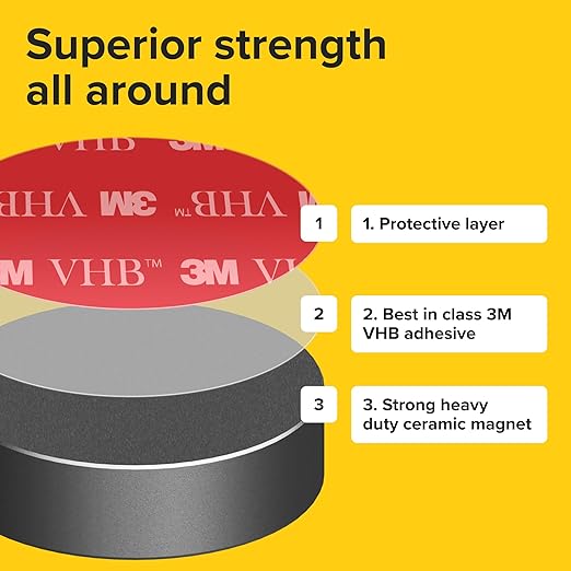 X-bet MAGNET - Adhesive Magnets - 50 Pieces - Round Disc - Strong Sticky Adhesive Backing - Ceramic Ideal for DIY, Craft, Kitchen - 0.7"x0.2"