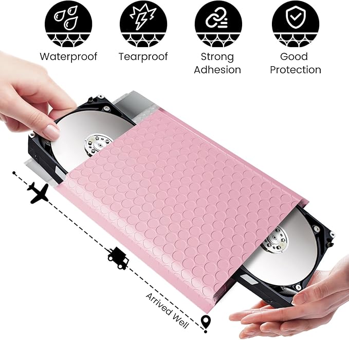 Fuxury Bubble Mailers 6x10 Inch 500 Pack Padded Envelopes Usable Size 6x9" Thick Mailing Envelopes Bubble Opaque Padded Mailers Shipping Bags for Mailing Jewelry Makeup Small Business #0 Light Pink