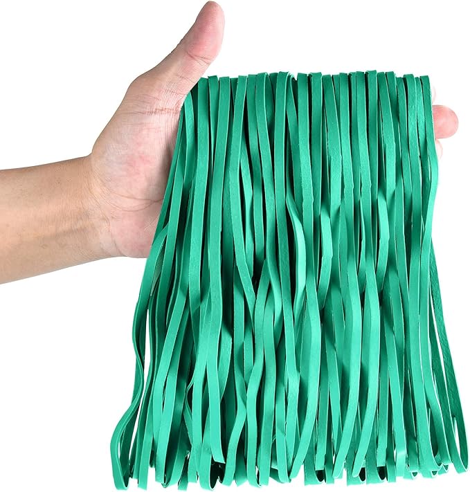 Coopay 180 Pieces Large Rubber Bands Bulk, 8 Inches Heavy Duty Strong Elastic Bands for Office Supply School Home, Securing Trash Can Garbage Cans, File Folders (Green)