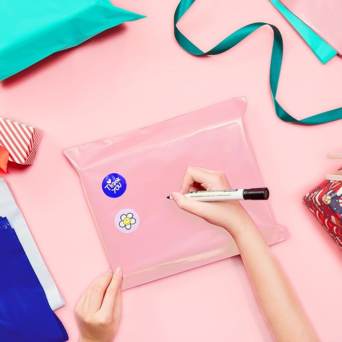 Fuxury 500 Pcs Poly Mailers 14.5x19 Inch, Bulk Shipping Bags for Clothing, Strong Adhesive Shipping Envelopes for Small Business Suppliers,Waterproof Mailers Poly Bags Mailing Envelopes Pink