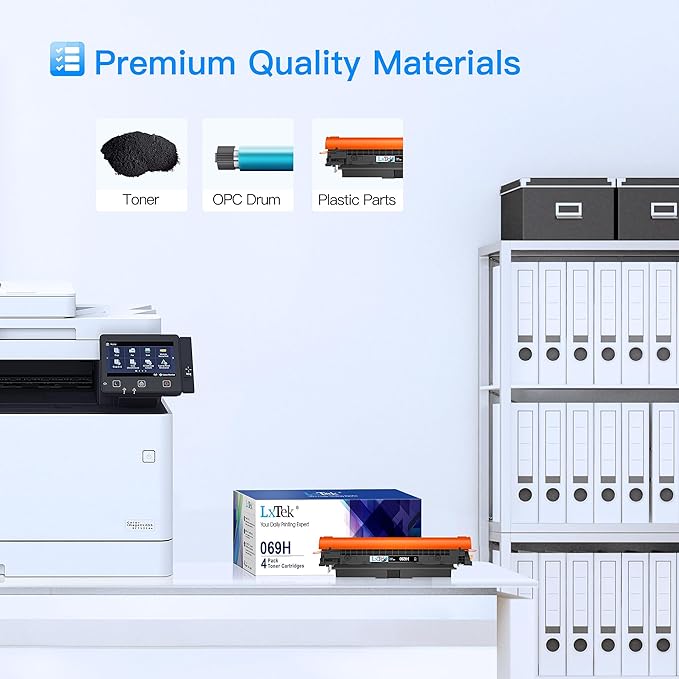 LxTek 069H Toner Cartridge Set MF753Cdw | Replacement for Canon 069H 069 Toner 4 Pack for Canon ImageCLASS MF753Cdw MF751Cdw LBP674Cdw Printer，4 Pack 069 Toner
