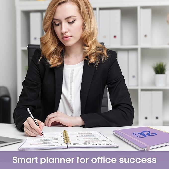 2026 Planner, Weekly and Monthly Calender Planner, Jan 2026 to Dec 2026, Hardcover 2026 Calendar Planner Book with Tabs & Inner Pocket, Office Home School Supplies for Women & Men - A5 (6.3" x 8.5"), Purple