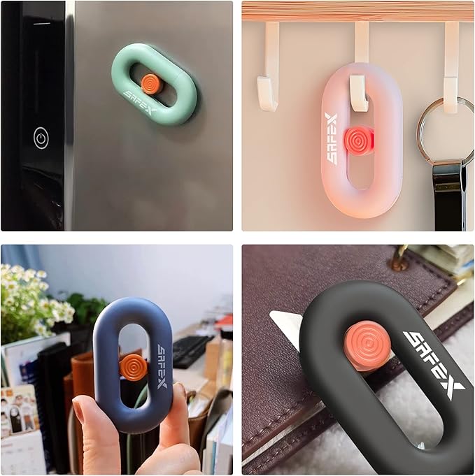Box Cutter Retractable, Box Opener, Ceramic, Built-In Magnetic, Mini Cute, Safety, Small Box Cutter For Women, Package Opener Tool