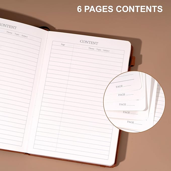 CAGIE Journal Notebook for Men Women- Brown Journaling Notebooks Journals Leather for Writing Work Diary A5 Hardcover Thick