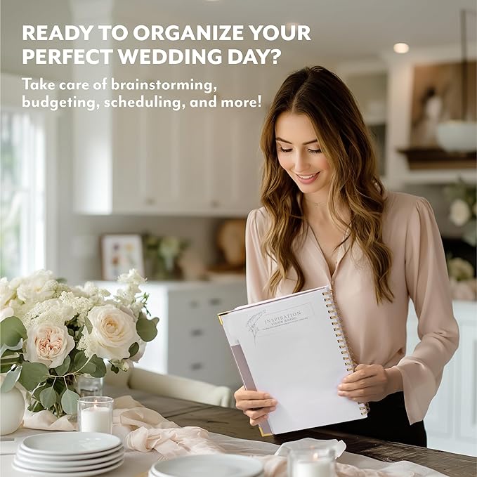 Your Perfect Day Wedding Planner Book and Organizer - Wedding Planner Book - Bridal Planning Binder with Countdown Calendar - Bride Gifts - (Meadow Gold)