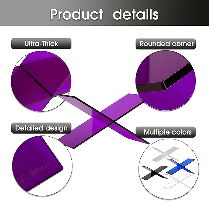 Large Clear Acrylic Book Stand - Perfect for Displaying Open Bibles, Cookbooks on Coffee Table - Ideal for Guest Books, Magazines with Purple Lucite Paperweight