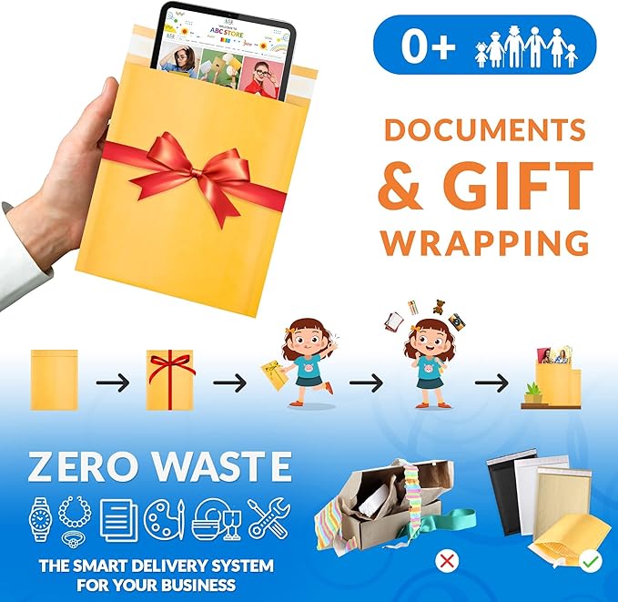 ABC PACK & SUPPLY Gold Kraft Bubble Mailer Envelopes, 8.5 x 13 Inches. 25 Pack Mail Padded Envelopes Self Seal. Kraft Bubble Mailers. Tear-Resistant Mailing Envelope Padded. Sturdy Paper Mailer