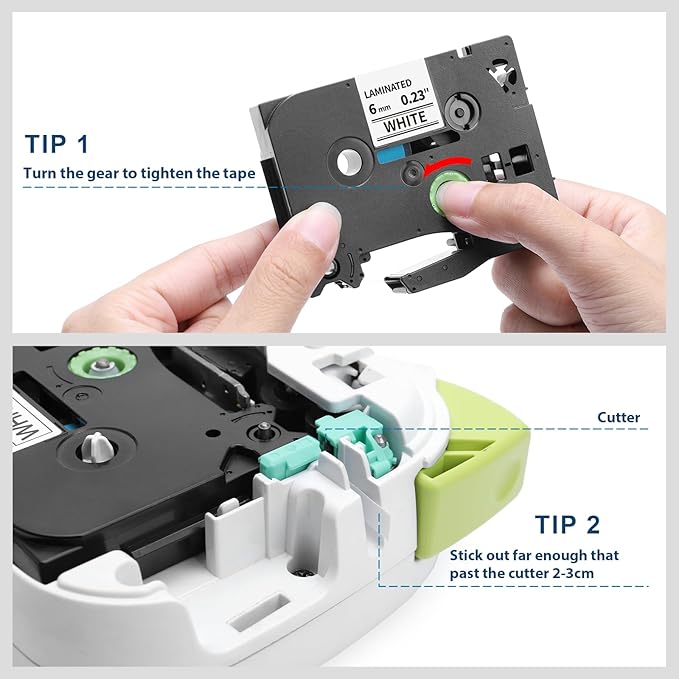 Label KINGDOM TZe-211 6mm Label Tape Replacement for Brother TZe211 TZ Tape 6mm 0.23 Laminated White 1/4 Inch Compatible with Brother P Touch Label Maker Tape PT-H110 PT-D210 PT-D220 PT-D400, 4-Pack