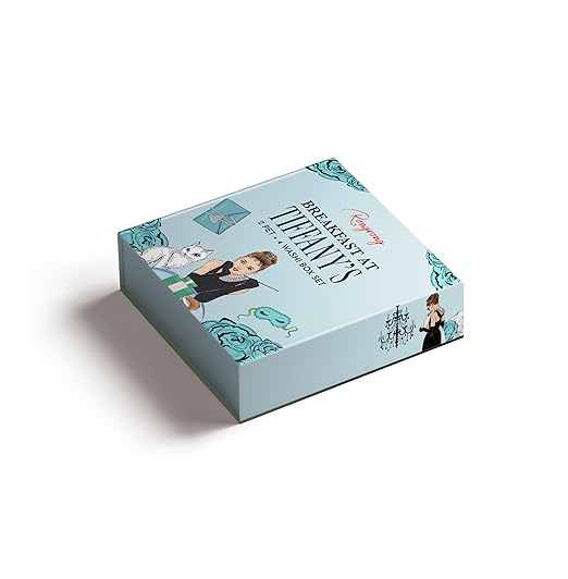 Rongrong Breakfast at Tiffany’s PET + Washi Tape Box – Luxe Fashion-Inspired Stationery Set with Foil Accents – 6 Rolls for Planners, Journals, Scrapbooking, Hobonichi & Crafts – Elegant Audrey Style