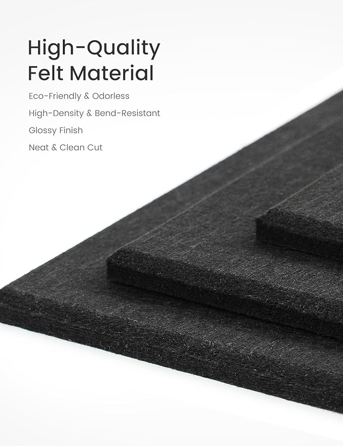 Bumusty Large Cork Board 47"x35" Alternative - 12 Pack Felt Wall Tiles with 70 Safe Removable Adhesive Tabs, 30 Pushpins, Cork Boards for Walls Pin Board Bulletin Board Office Decor (Black)