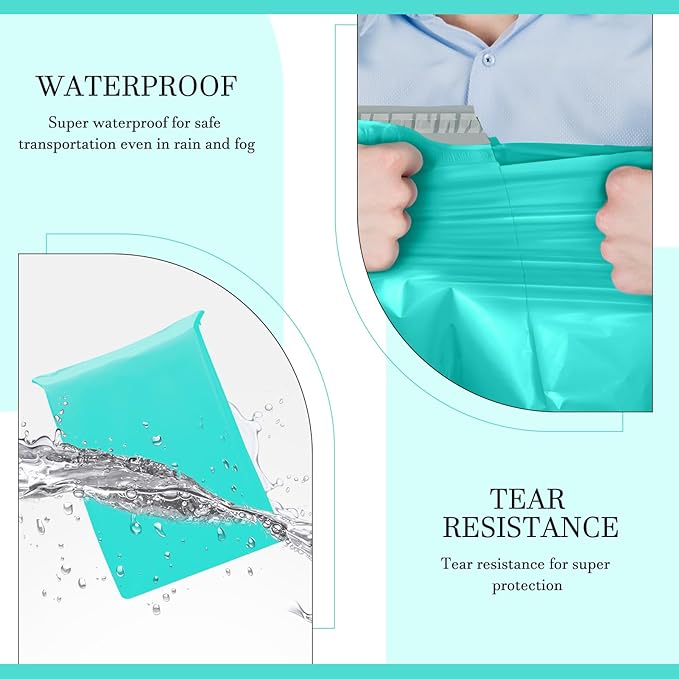 Metronic 100PC Large Shipping Bags Poly Mailers 19x24 Envelopes Mailers with Self Adhesive Waterproof and Tear-Proof Postal Bags in Teal