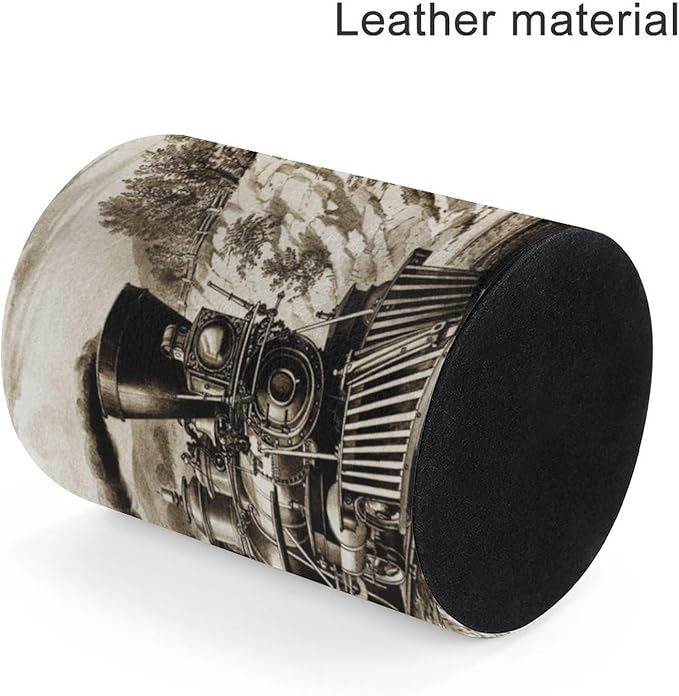 Vintage Steam Train Pen Holder Pencil Organizer Cute Pencil Cup Desk Decor Makeup Brush Holder PU Multifunctional Office Suppliesfor Home Classroom School