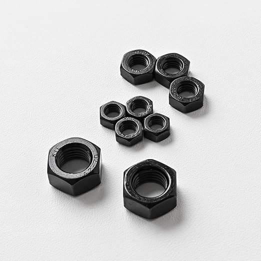 #8-32 (100 Pack) Hex Head Nuts, Black Oxide 304 Stainless Steel 18-8 Hexagon Nuts, Hex Drive, Standard Inch Coarse Thread