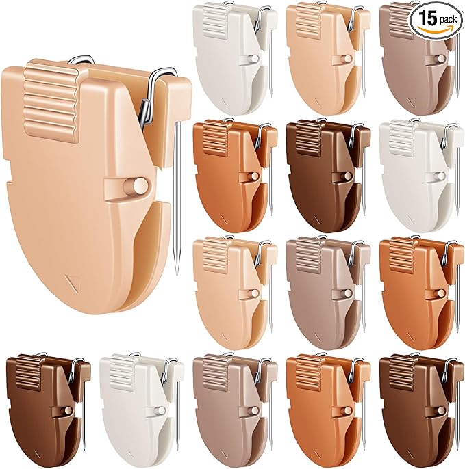 15 Pcs Cubicle Clips Fabric Panel Cubicle Accessories Fabric Partition Panel Wall Clip Office Photos Wall for Notes Memos Standard Size, 40-Sheet Capacity (Brown)