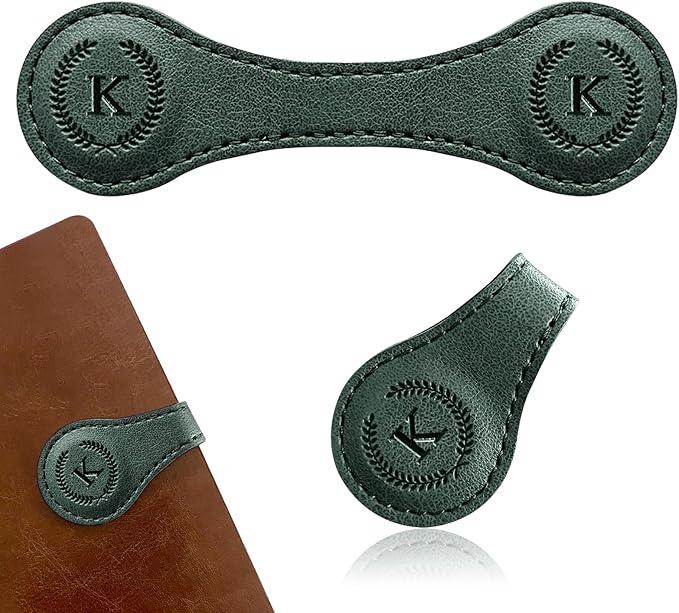 Handmade Personalized Leather Magnetic Bookmark - Custom Initial Letter Design with 26 Alphabet Choices - Durable Bookmark for Readers, Book Lovers, Women & Kids