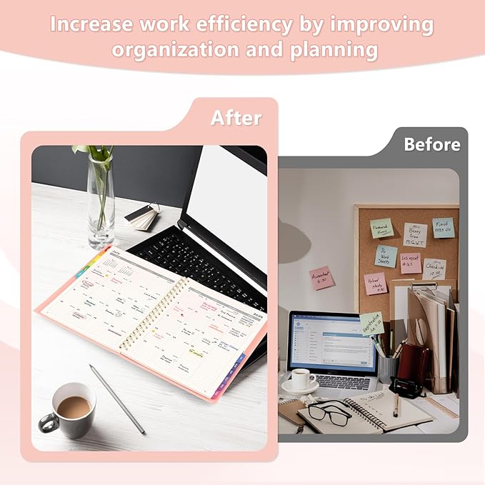 EMSHOI 2026 Appointment Book, A4 15-Minute Hourly Planner, JAN 2026 - DEC 2026, Daily Weekly Monthly, 100GSM Thick Paper, PVC Cover, Colorful Tabs - for Work, School, Salon Scheduling