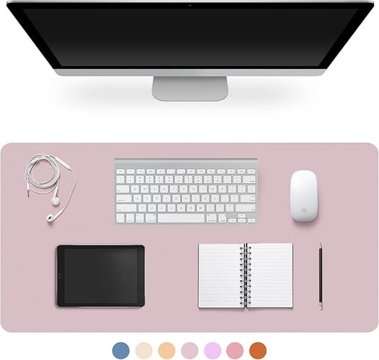 Leather Desk Pad Protector,Non-Slip Desk Pad,on-Slip PU Leather Large Mouse Pad,Easy Clean Desk Protecor Mat,Writing Pad for Office Work/Home/Decor(Grayish Lavender, 35.4" x 17")