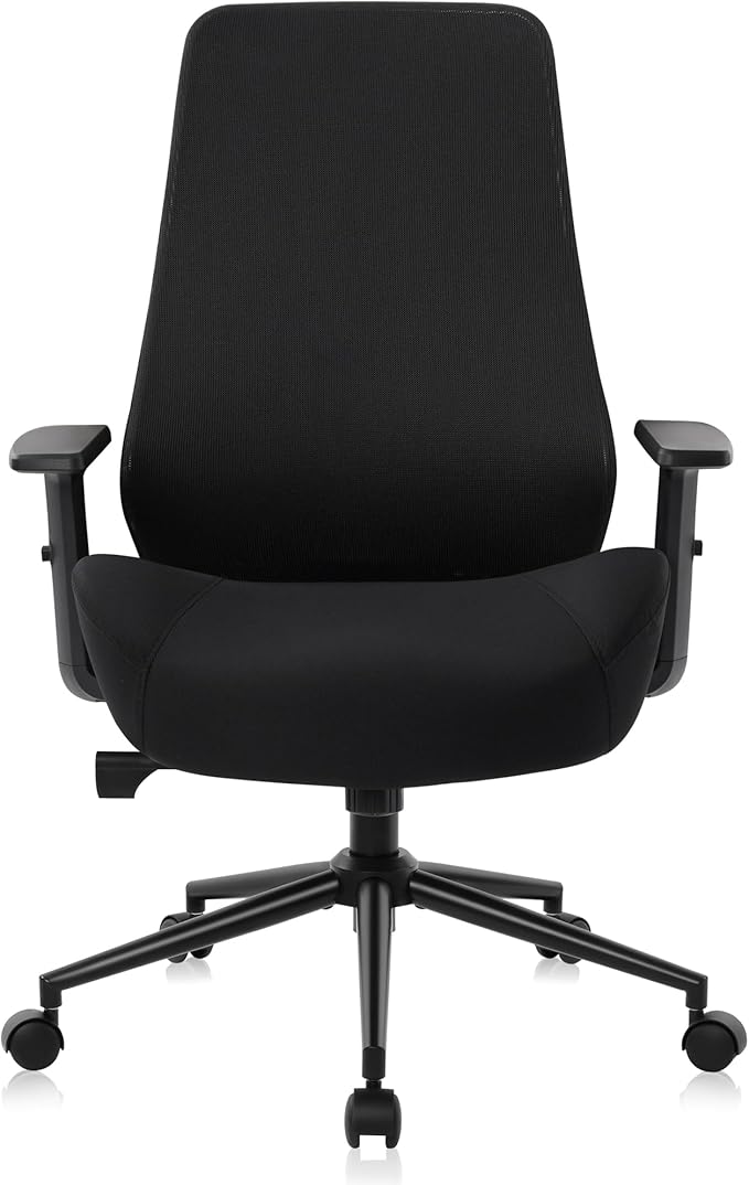 HYLONE Office Chair, 5" Thickened Seat Ergonomic Desk Chair with Adjustable Armrests, Home Office Computer Chairs for Long Hours Mesh Executive Chair(Black)