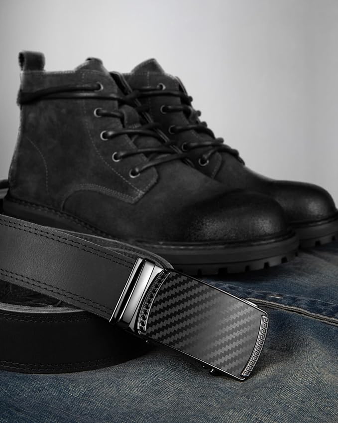 CHAOREN Mens Belt Leather Ratchet Belt - Customizable Fit, Effortless Style (35mm)