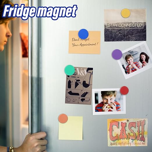 40 Pack Small Fridge Magnets,20MM Colorful Round Magnets for Whiteboard, 8 Colors Refrigerator Magnet,Small Cute Magnet for Decorative Locker Kitchen Office