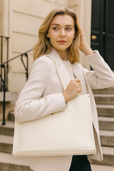 Laptop Tote Bag Women, Work Tote with Multi Pockets, Nurse Bag with Large Cup Holder, For Work, Travel, Daily Use