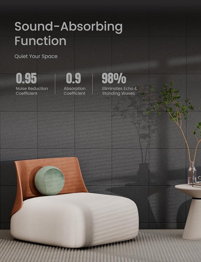 Bumusty Large Cork Board 36"x24" Alternative - 6 Pack Felt Wall Tiles with 40 Safe Removable Adhesive Tabs, 30 Pushpins, Cork Boards for Walls Pin Board Bulletin Board Office Decor (Charcoal Gray)