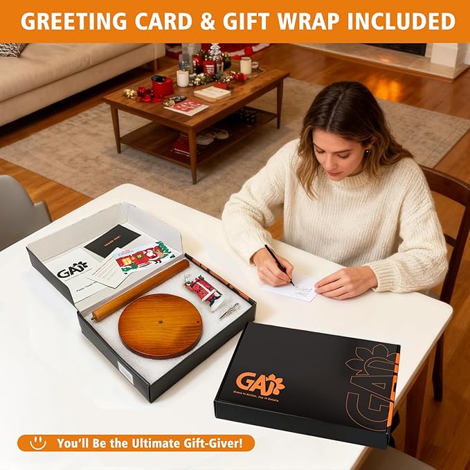 GAJ Christmas Decorations Paper Towel Holder Countertop, 3D Santa Claus Kitchen Counter Decor, Cute Resin Wooden Stand for Bathroom & Home Indoor Table, Winter Xmas Gift for Women, Housewarming Gifts