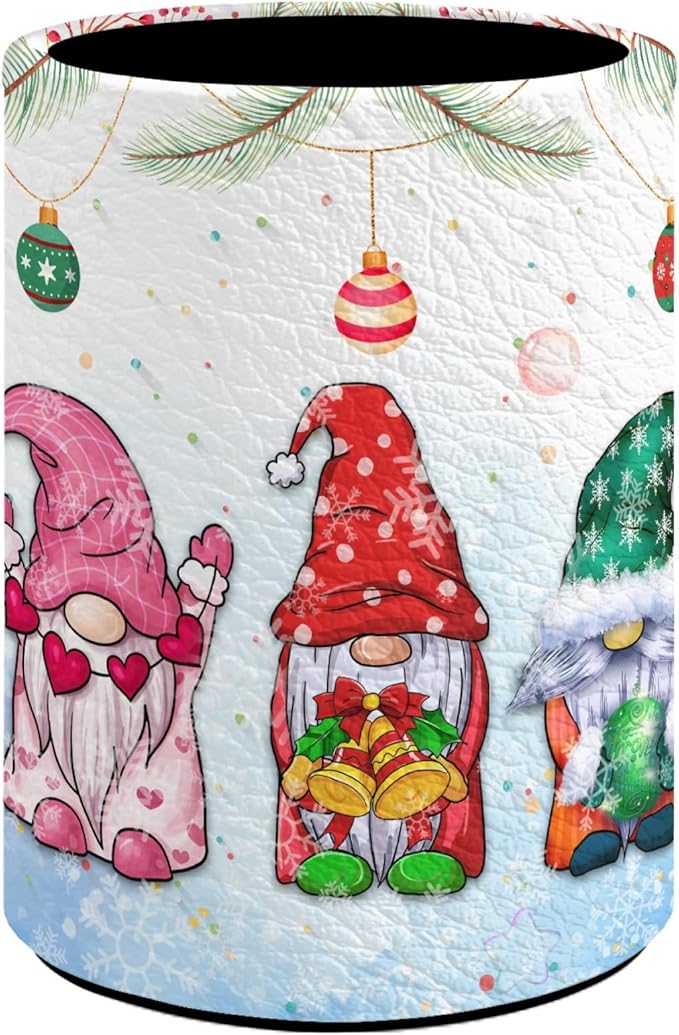 Gnomes Pen Holder Pencil Organizer Cute Pencil Cup Desk Decor Makeup Brush Holder PU Multifunctional Office Suppliesfor Home Classroom School