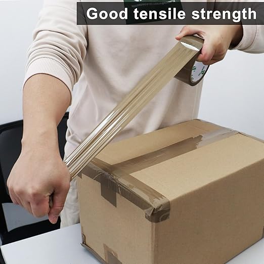 BOMEI PACK 36Rolls Brown Packing Tape with Dispenser, Brown Tape Refill Rolls for Packaging, Shipping and Moving, 2.6Mil 1.88 Inch x 60 Yard