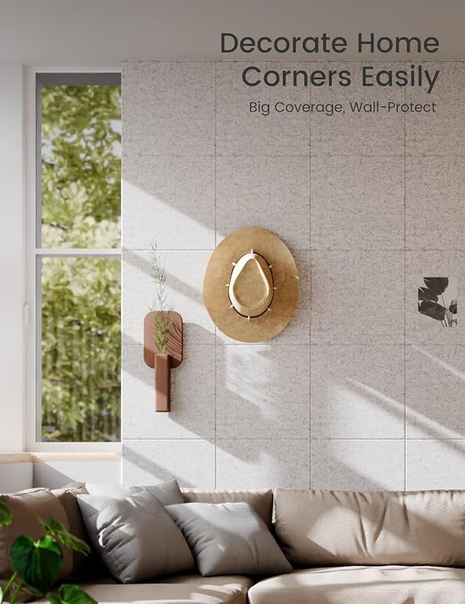 Large Felt Bulletin Board 36" x 24" Cork Board Alternative-6 Pack with 40 Safe Removable Adhesive Tabs, Cork Boards for Walls Cork Board for Home Office Classroom Pin Board - Marble Gray