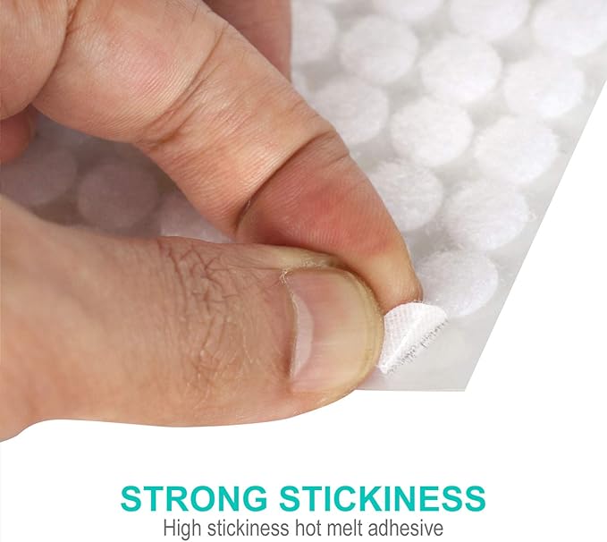 Self Adhesive Dots,2000pcs(1000 Pairs) Strong Adhesive 0.39 inch Diameter Sticky Back Hook Nylon, Loop Dots with Waterproof Sticky Glue Tapes, Suitable for Classroom, Office, Home