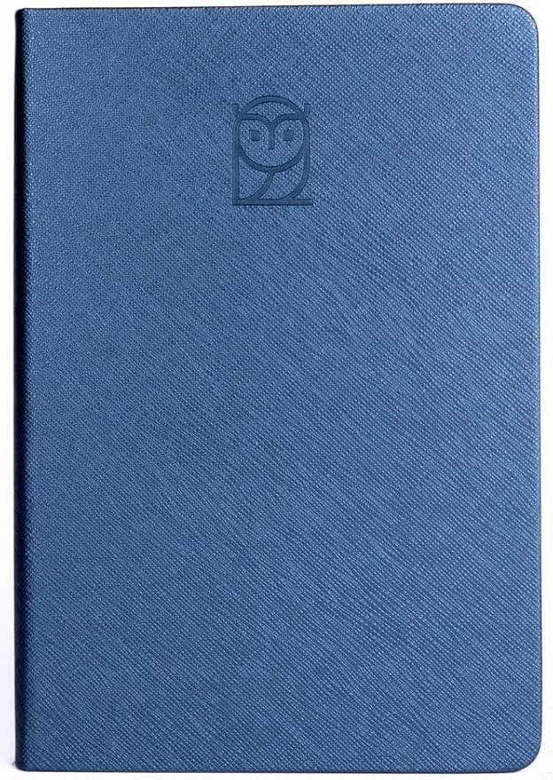 Undated Daily Planner – 6-Month A5 Productivity Organizer with Full Page Per Day, Hourly Schedule, Goal Setting, Habit Tracker, Weekly & Monthly Pages – Hardcover Time Management Notebook (Blue)